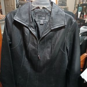 Designer leather jacket size l